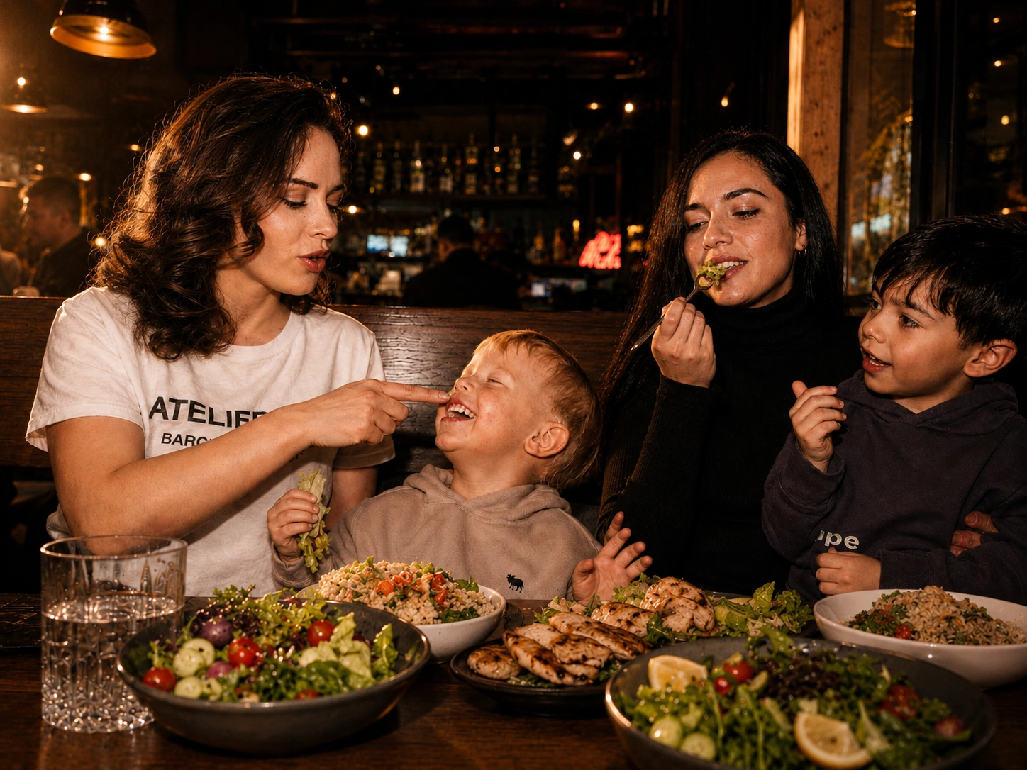 Gemeinsames Essen im Luma Dining Club